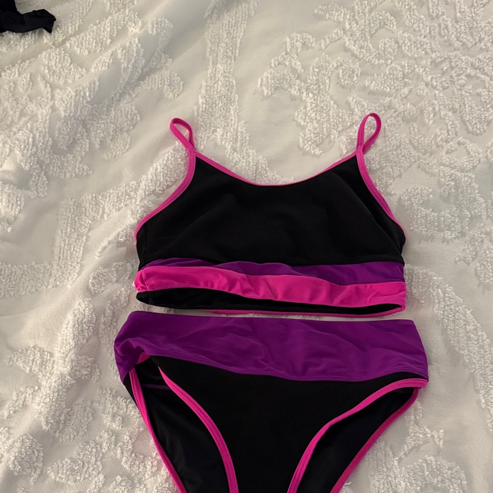 Stylish Black and Pink Bikini Set